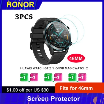 

3Pcs Tempered Glass Smartwatch Screen Protector with Wipes Compatible with HUAWEI WATCH GT 2 / HONOR MagicWatch 2 46mm