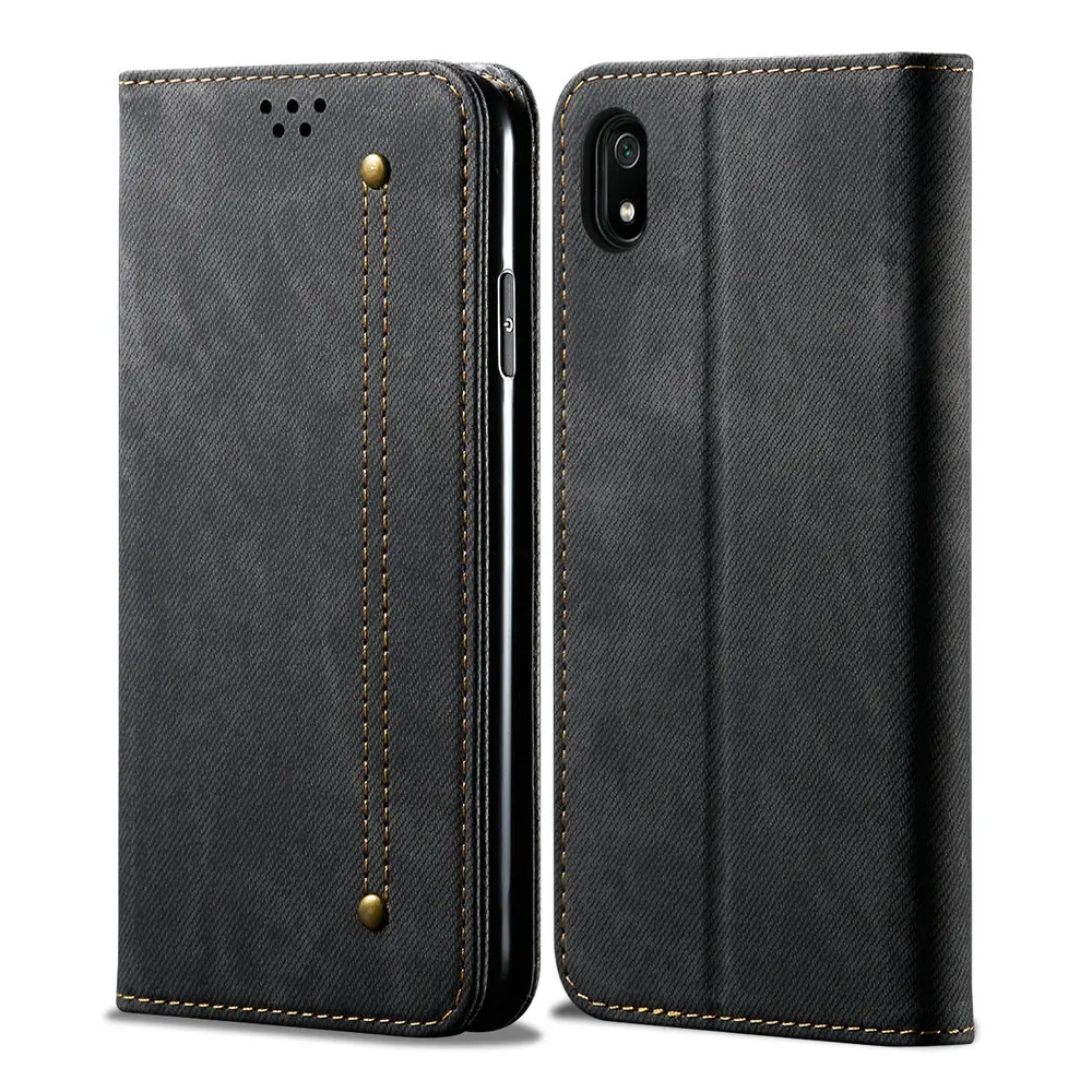 Чехол для Redmi 7 A A7 с откидной крышкой, чехол для Redmi 7A, роскошный однотонный кожаный чехол-бумажник из ткани для Xiaomi Redmi 7A, чехол 360, защита для Redmi 7A