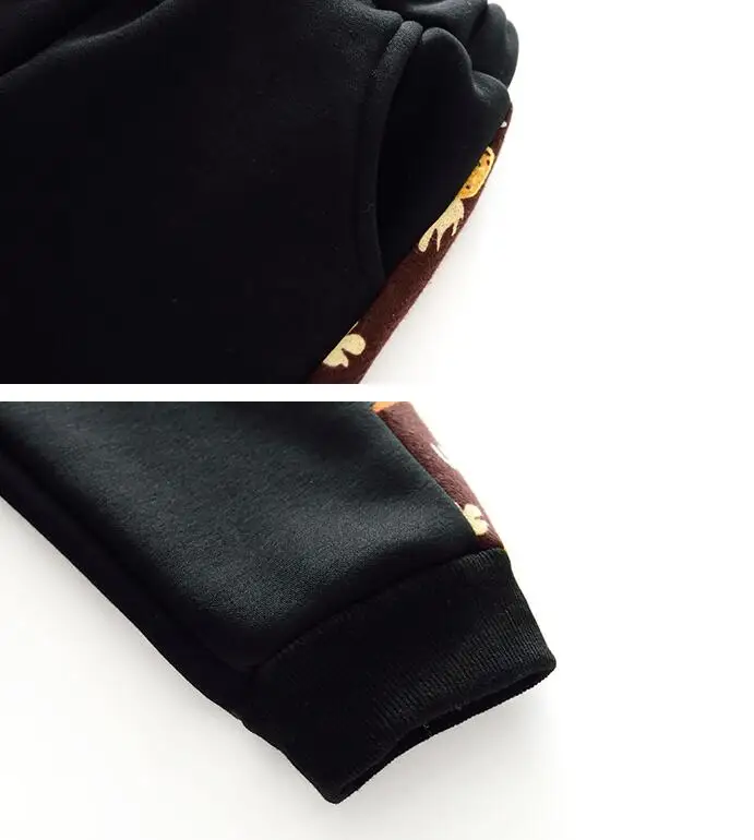 10.9th Good Quality Winter Thicken Girl's Suit Printed Fashion Sweatshirt trousers Children's suit 110-160cm Retail