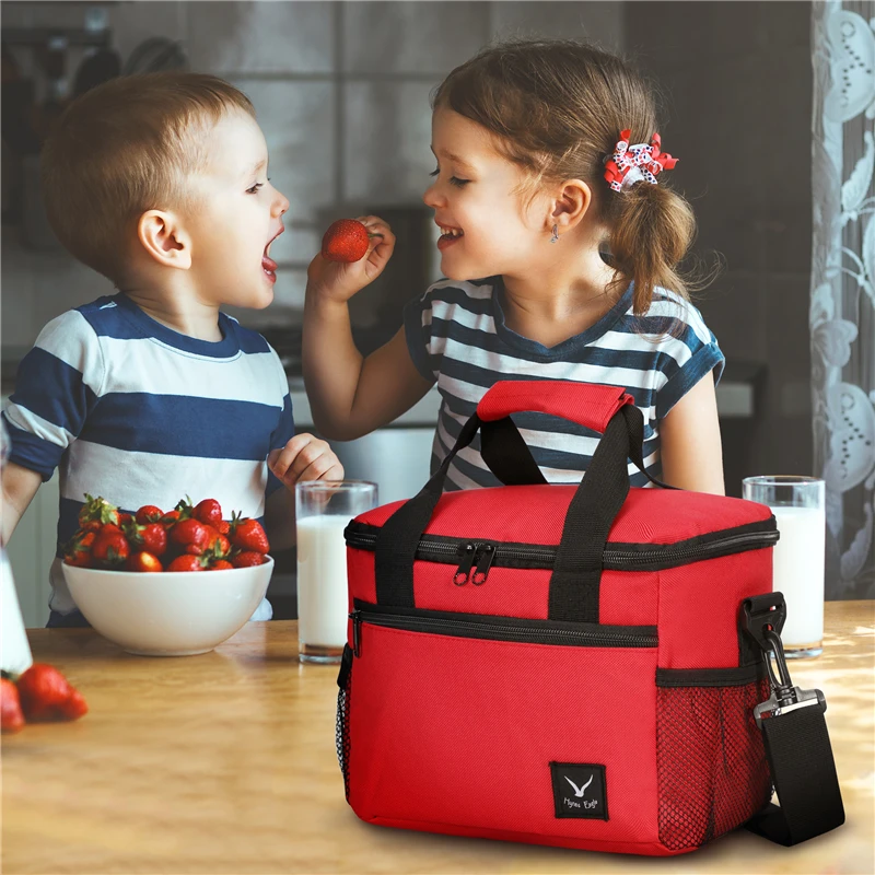 

Waterproof Cooler Bags Thermal Bag High Quality Portable Insulated Lunch Bags Picnic Food Women Tote Storage Lunch Box Red Black