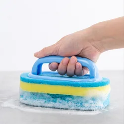 Kitchen Cleaning Bathroom Toilet Kitchen Glass Wall Cleaning Bath Brush Handle Sponge Bath BottomBathtub Ceramic Cleaning Tools