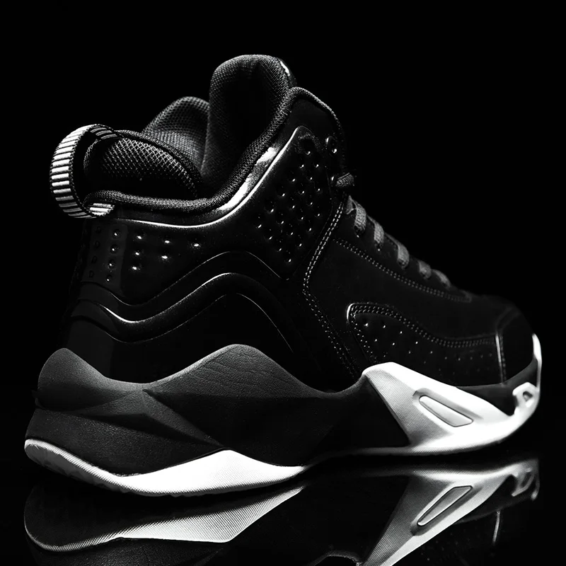 Basket Homme Chaussure Осенняя мужская баскетбольная обувь нескользящие кроссовки мужские высокие баскетбольные кроссовки Мужская поддержка прямой доставки - Цвет: Black