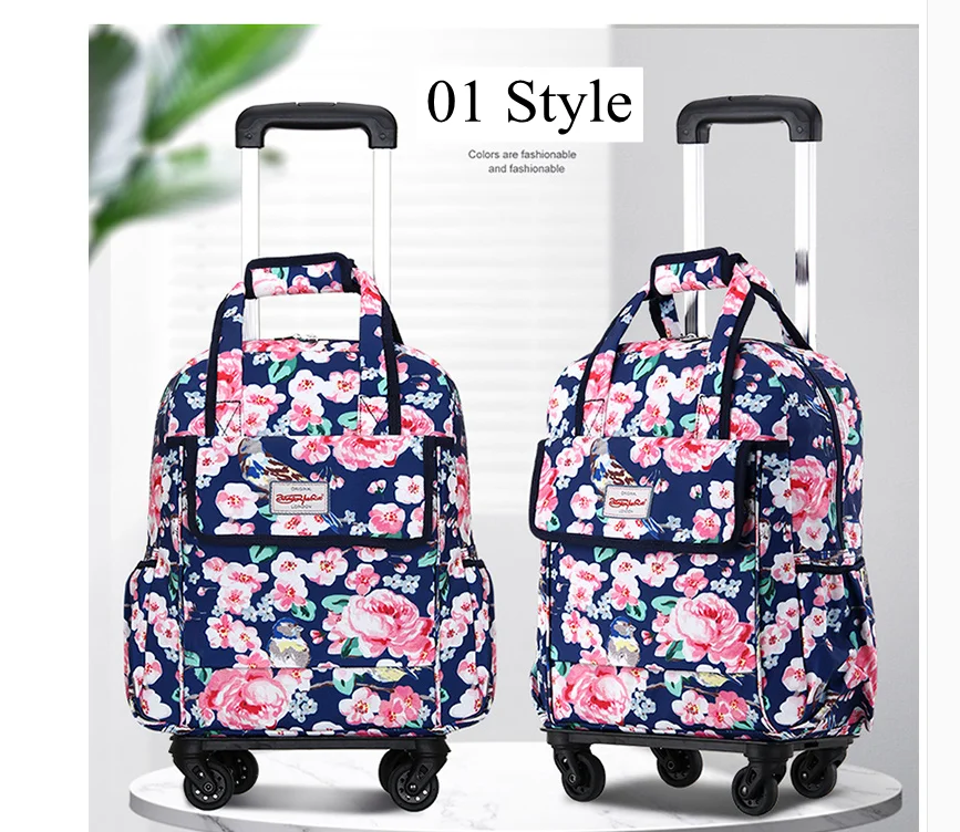 20 inch Women Travel Trolley Bags Woman Carry-on hand luggae Bag Rolling luggage Bags Women Cabin Wheeled backpack wheels rolling luggage trolley folding luggage trolley