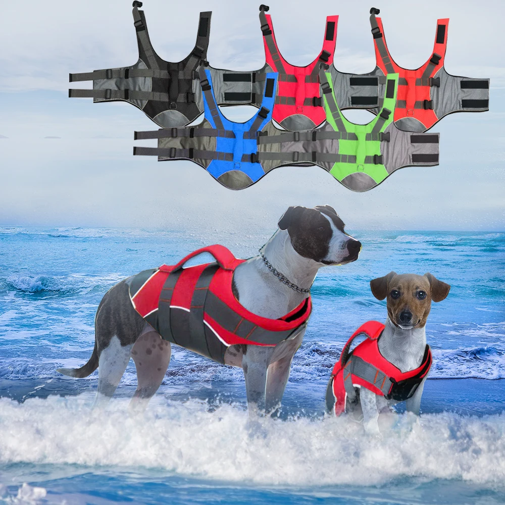 Pet Dog Life Jacket Safety Clothes Life Vest Collar Saver Pet Dog Swimming Preserver Summer Swimwear