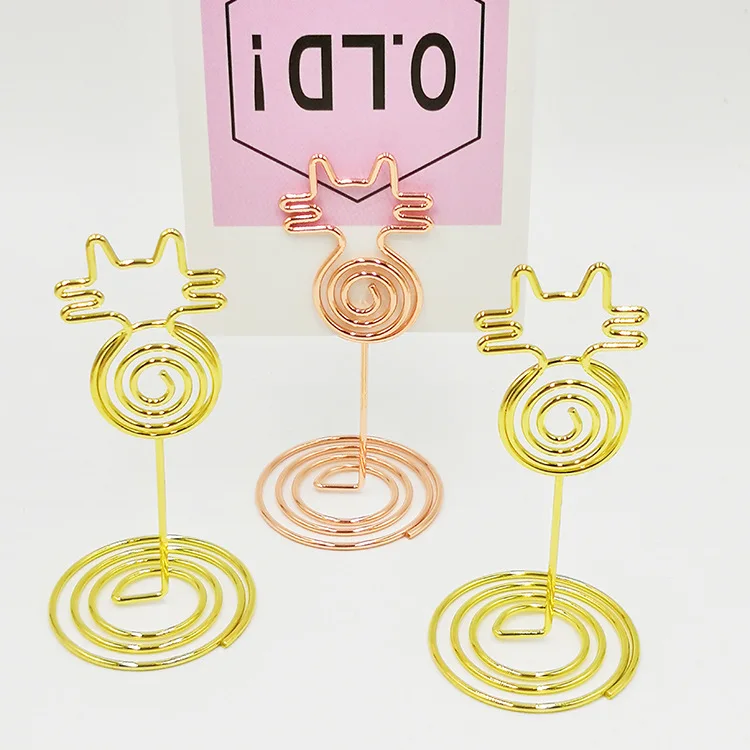 Manufacturers Currently Available Promotional New Products Cartoon Cat Business Card Holder Metal Photo Folder Creative Desktop