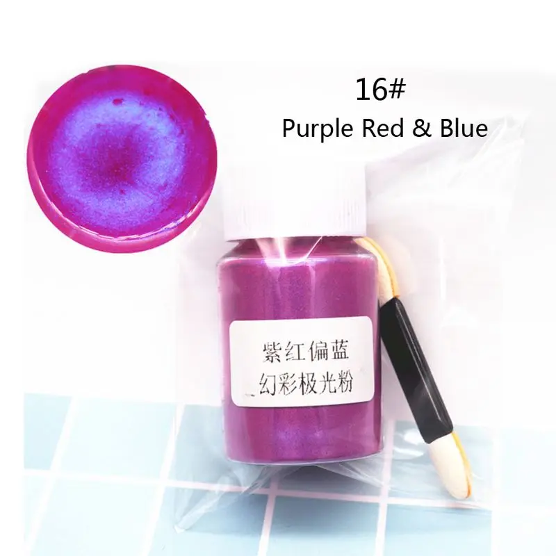 16 Aurora Pearl Pigment Powder Mica Pearlescent Colorants Resin Dye Jewelry Making Accessories - Цвет: 16