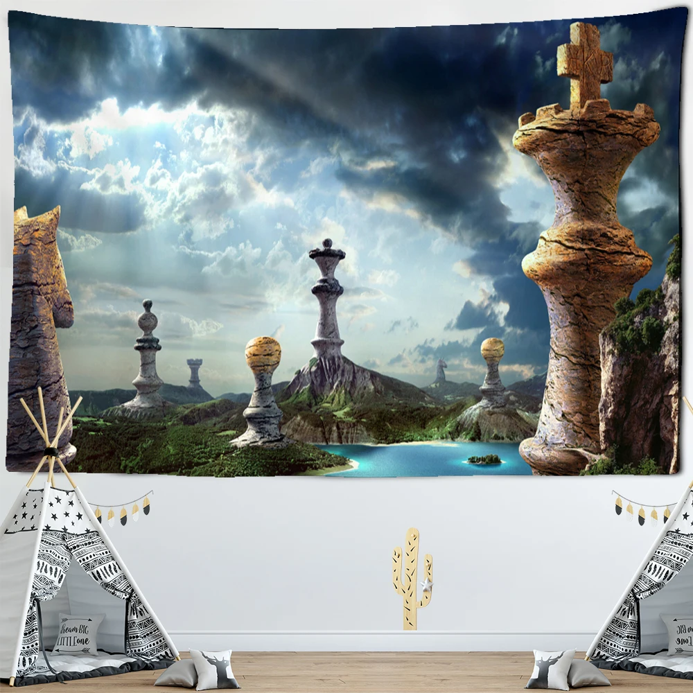 Angel Devil Witchcraft Tapestry Wall Hanging Hippie Carpets Dorm Decor Psychedelic Halloween