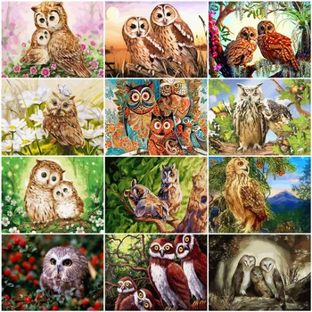 

AZQSD DIY Oil Painting By Numbers Animal Handpainted Gift Coloring By Numbers Owl Acrylic Kids Paint Decor For Home