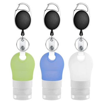 

Silicone Travel Bottle Keychain Set, Empty Travel Container Refillable Portable Hand Bottle Container for Toiletry