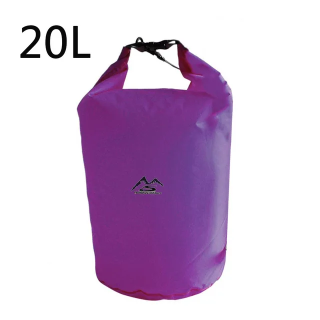 5L 10L 20L 40L уличные водонепроницаемые сумки сверхлегкие походные сухие органайзеры дрейфующие каякинговые сумки для плавания - Цвет: Purple-20L