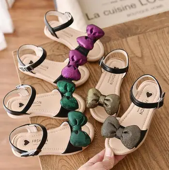 

Kids Baby Girls Princess Sandals Summer Lovely Children Little Girls Beach Sandals with Bow Non-slip Soft Bottom Sandal