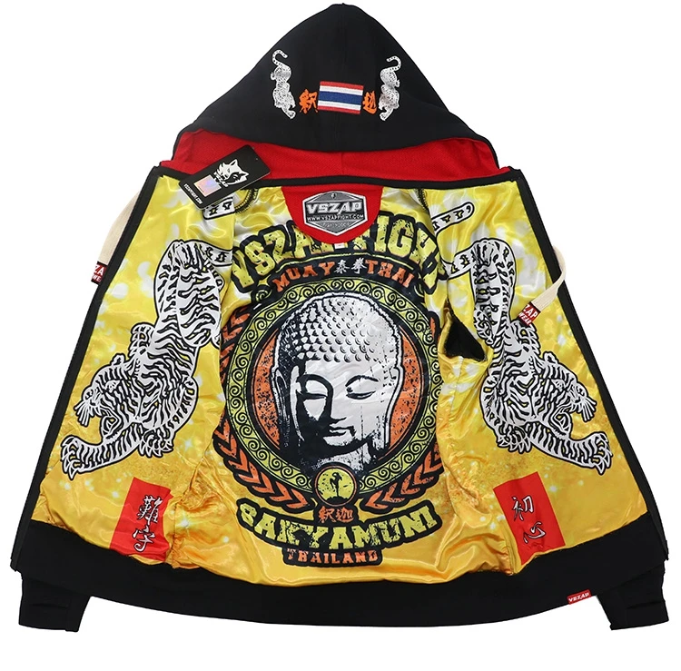 VSZAP Толстовка MMA Муай Тай Тигр борцовские толстовки флисовая куртка Мужские толстовки бег тренажерный зал бокс боевые декоративное покрытие Толстовка