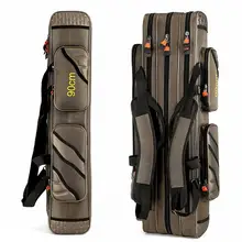 3 Слои сумки для рыбалки для удочки талевого аксессуар, рост: 80 см, 90 см, 100 см 120 см Водонепроницаемый многофункциональная сумка для рыбалки рюкзак J247