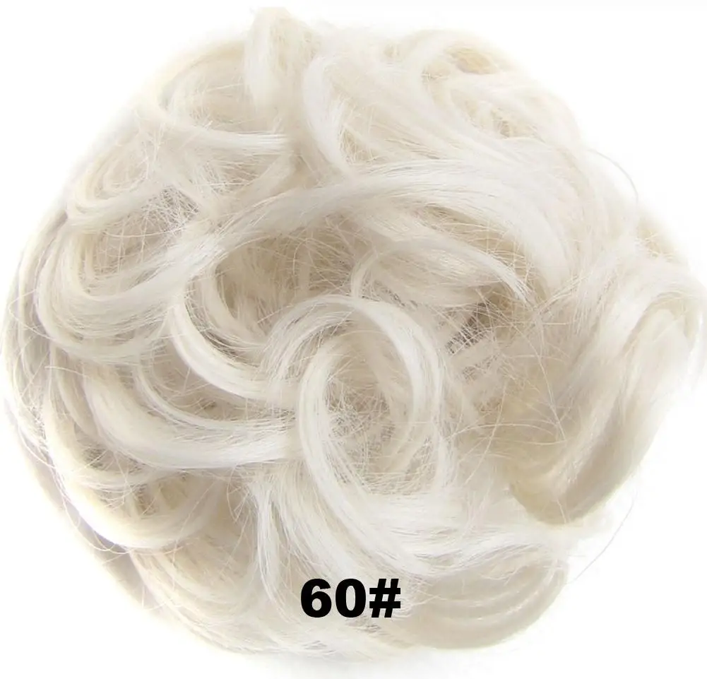 1 шт. женский модный хвост пони волнистые волосы булочка для наращивания эластичные волосы галстук парик волосы резинки скручивание головной убор свадьба - Цвет: 60