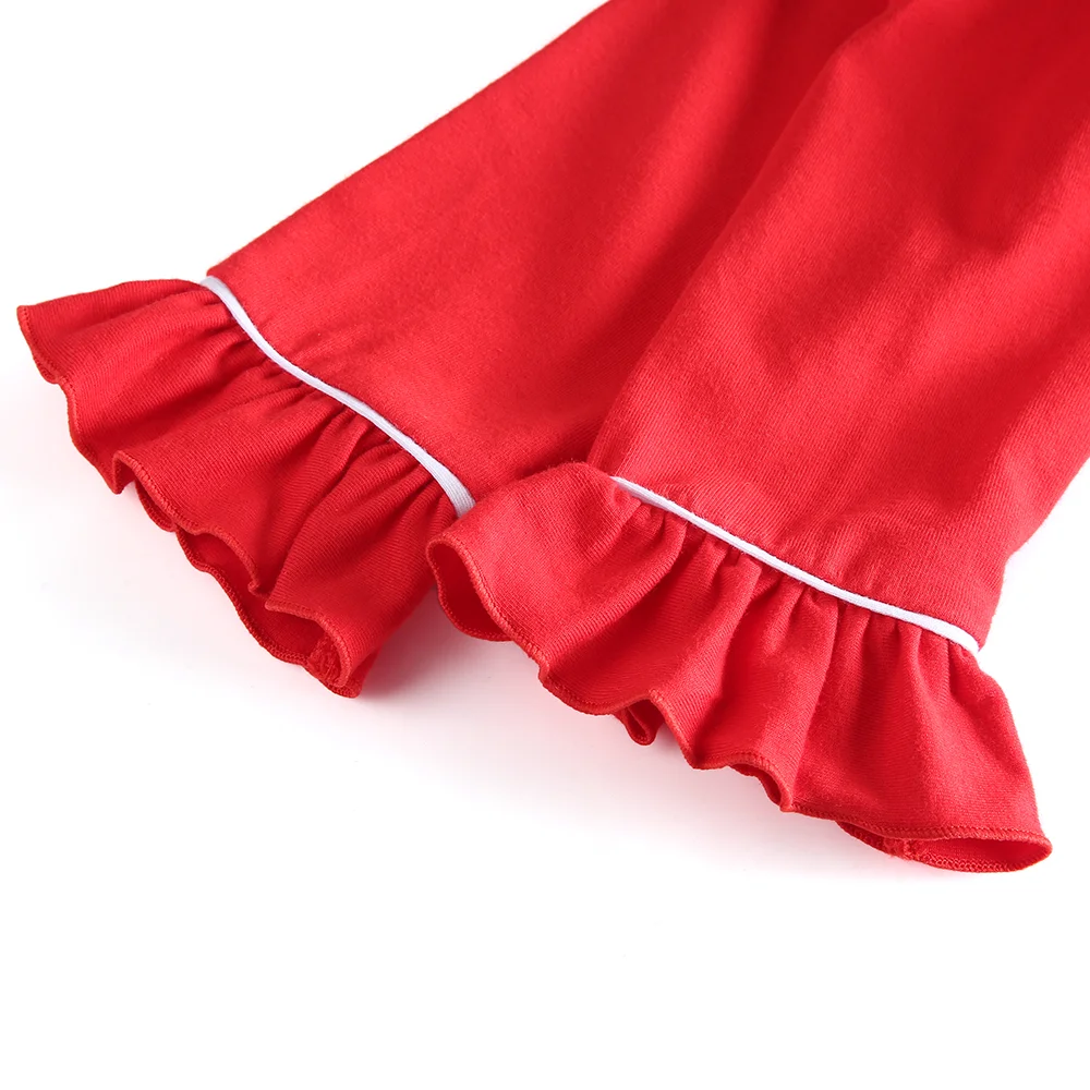 Goede Meisjes Jongens pyjama leuke kinderkleding effen katoen kids Ruffle pyjama set peuter nachtkleding 12m 8years