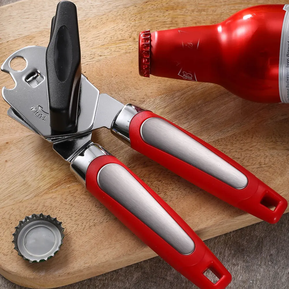 Multi function Stainless Steel Cans Opener Professional Ergonomic