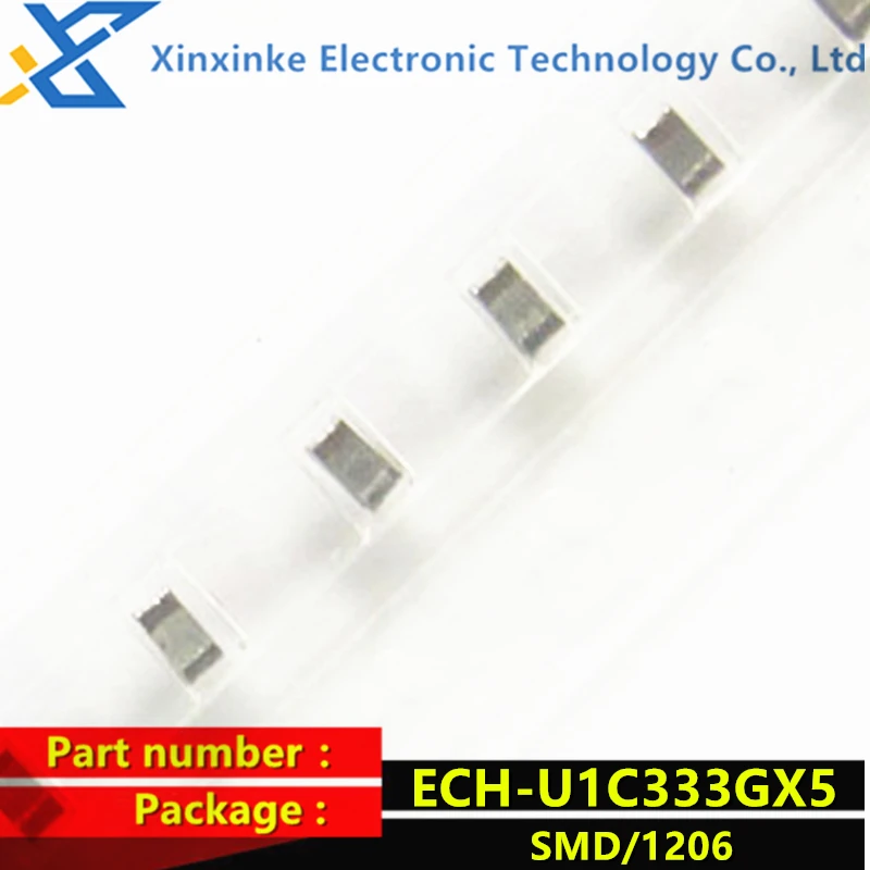 10PCS ECHU1C333GX5 Thin Film Capacitor 0.033uF 16VDC 2% 5% PPS FILM 1206 ECH-U1C333JX5 CBB Polyester Capacitor New Original