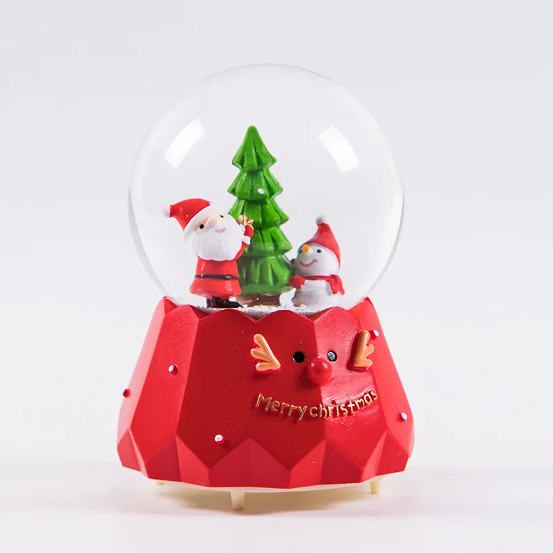 Рождественская музыкальная шкатулка Хрустальный шар с светильник снежинки Рождественский снежный шар Санта Клаус снежный шар Новогодний подарок на день рождения для детей - Цвет: style 13