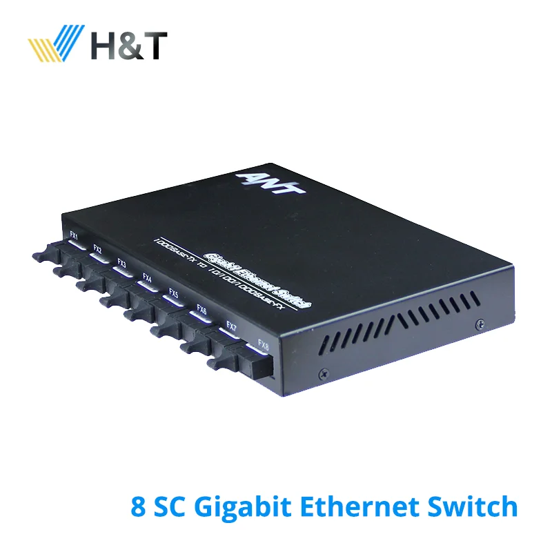 

3 KM 1 * Fiber Optical switch 8 SC 2 1000M RJ45 Industrial Grade Gigabit Ethernet Switch And 8 * 1 Fiber 1 RJ45 Media Converter