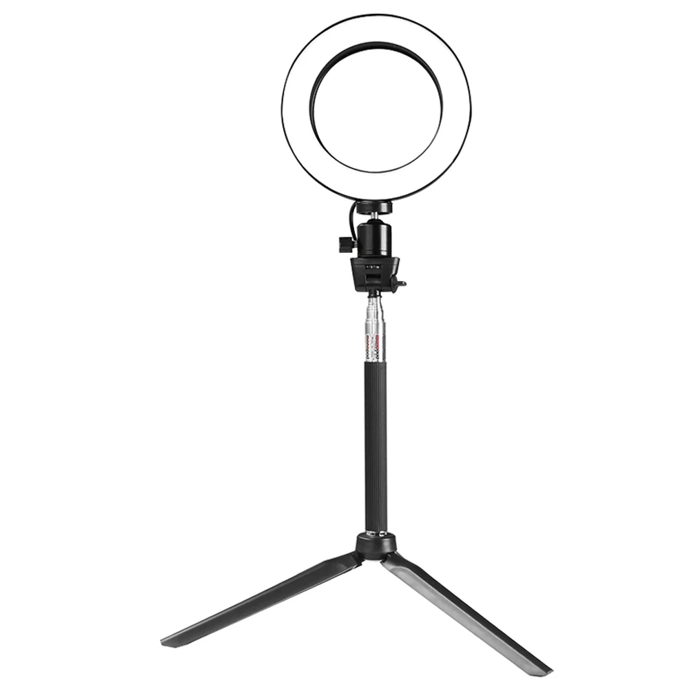 Dimmable Wide Dimming Range LED Ring Fill in Light Tripod for Camera Photo Studio Selfie Photography - Цвет: Черный