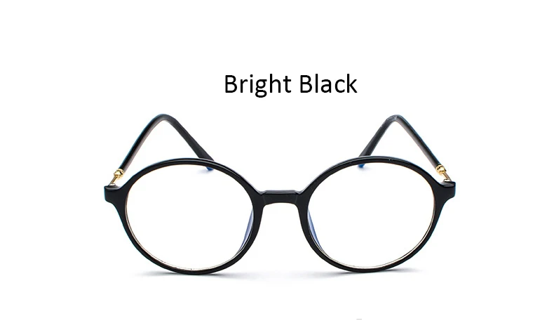 Retro vintage Woman Round blue light glasses women Fashion Transparent Oversized computer glasses Black Frame eyeglasses - Цвет оправы: Bright Black Clear