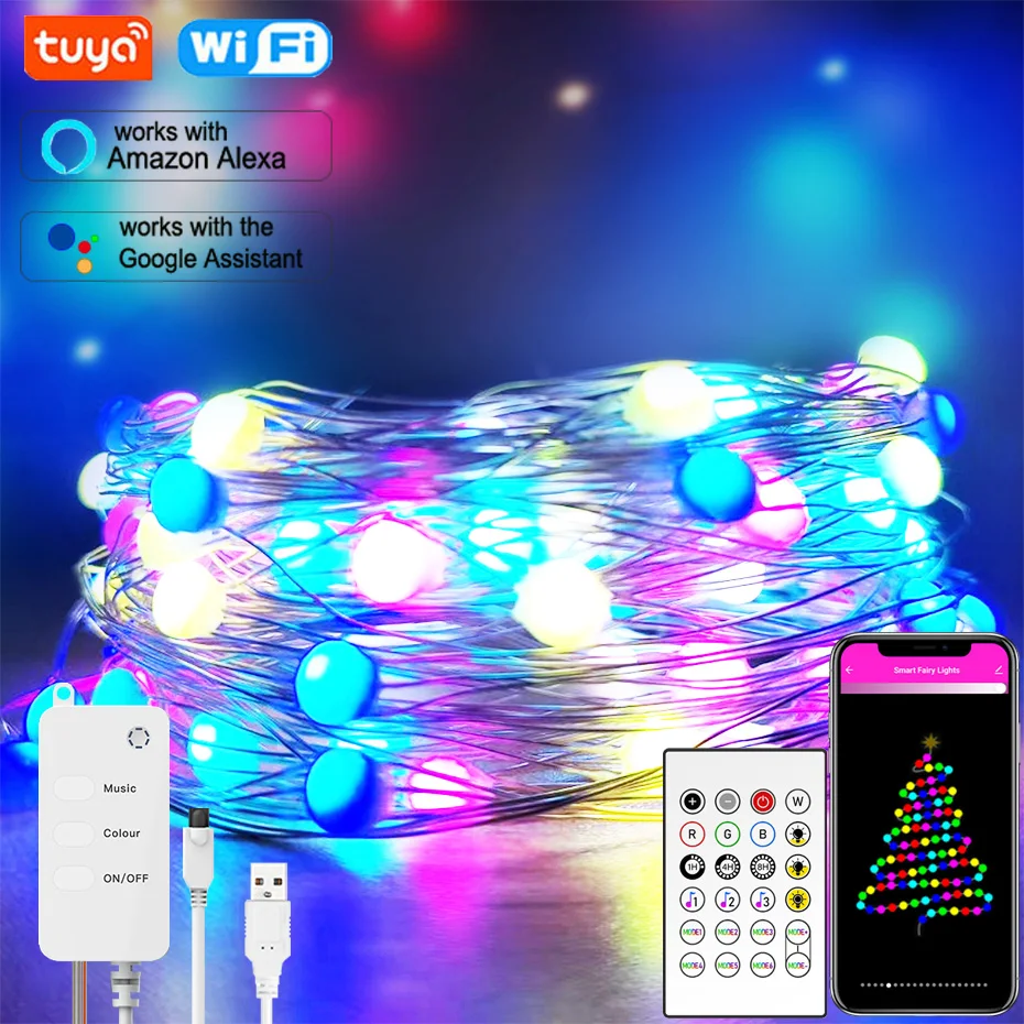 Led Fairy String Lights 10m 100leds Rgb Usb Strip Remote Eu AliExpress