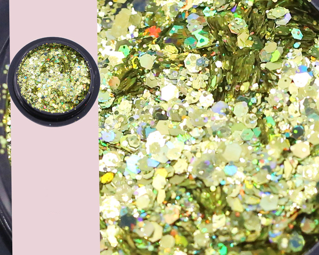 Box Nail Art Glitter Powder Mermaid Sequins Sparkly Iridescent Pigment Japanese Style Flakes Nail Art Decoration