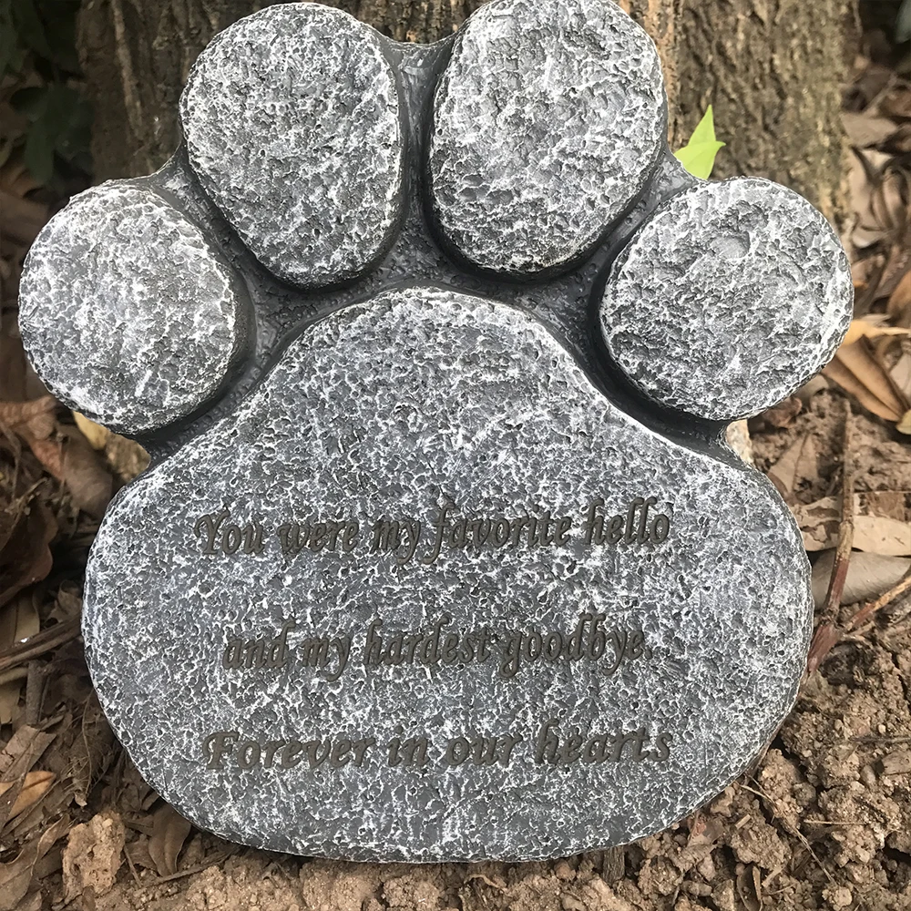 Personalized Pet Dog Memorial Stones-Dog Paw Prints Pet Grave Markers-Sympathy Gift for Loss of Pet-Engraved Any Message
