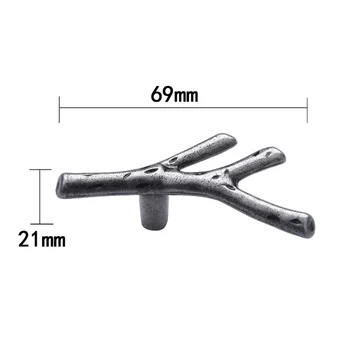 Creative tree branch shape furniture handles door handles cabinet knobs knob handle for furniture kitchen wardrobe Silver 69