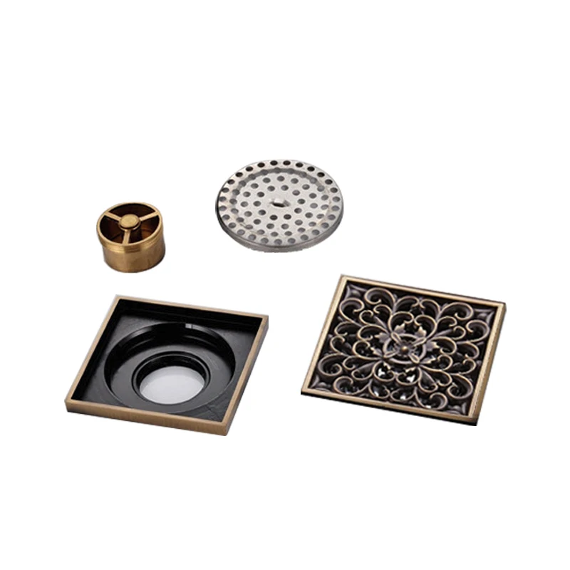 Художественные резные антикварные латунные напольные стоки евро Ретро душ Трап