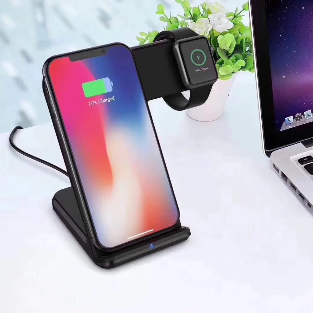 Стильное Беспроводное зарядное устройство для Apple Watch Iwatch 1234 ремешок для IPhone 8 8plus XR XS MAX 5 Вт 7,5 Вт для samsung S9 IY148