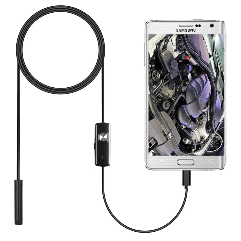 

2M 1M 7mm Endoscope Camera Flexible IP67 Waterproof Inspection Borescope Camera for Android PC Notebook 6LEDs Adjustable