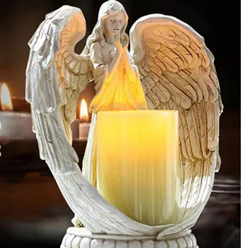 

Angel Electronic Candle Holder Flower Vase Rack Table Wedding Centerpieces Party Dinner Decor Decorative Lamp Candlestick