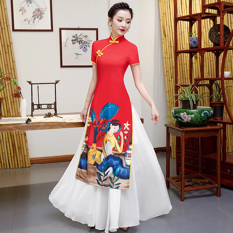 Red-AO-Dai-Evening-Cheongsam-Bride-Party-Dress-Womens-Floor-Length-Noble-Elegant-Long-Qipao-Wedding (1)
