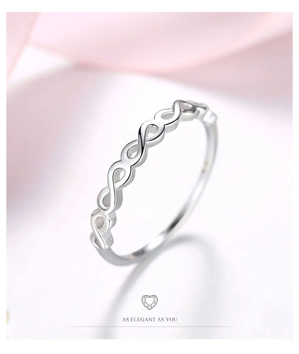 Простое кольцо бесконечность навсегда серьги 925 пробы Серебряные Ювелирные наборы для женщин Девушка День Святого Валентина подарок на день рождения