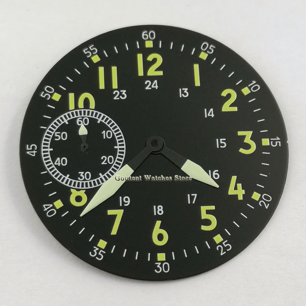 Quadrante Orologio Bianco 38,9 Mm + Blu PARNIS Per Movimento Meccanico 6498