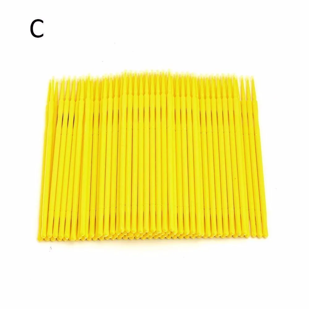 C 100 шт./пакет одноразовые MicroBrush ресницы человека Расширение ресницы снятия тампон микро-щётка для наращивание ресниц инструменты - Цвет: C