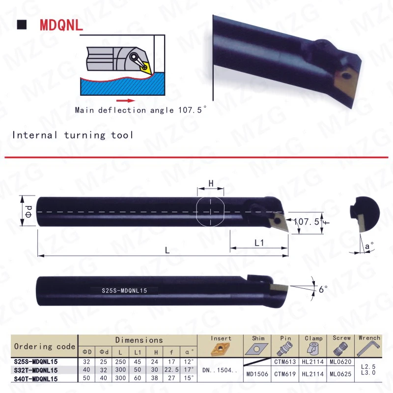 Mocask MDQNL расточной держатель S25S-MDQNL15 токарный станок с ЧПУ Резак внутреннее отверстие обработки Токарные Вставки режущие инструменты