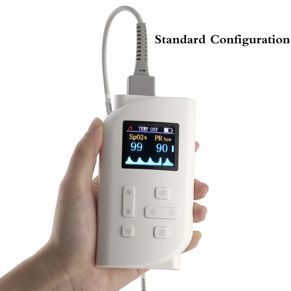 Handheld OLED Screen Pulse Oximeter Oximeter Pulse with SPO2 ， PR，Temp