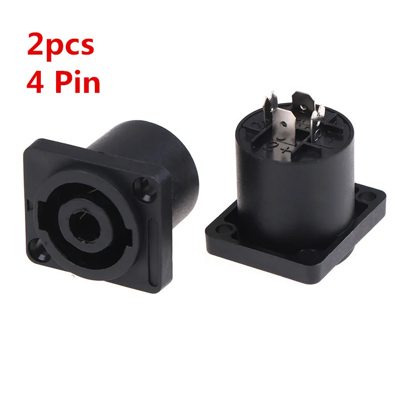

2pcs 4 Pin Speakon Female Jack Socket Connector Audio Loudspeaker Amplifier Converter for PA Amplifier Cable