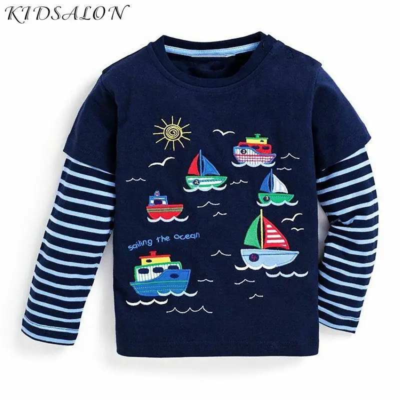 Детская футболка одежда для мальчиков 2017 г. брендовые Топы И Футболки Для