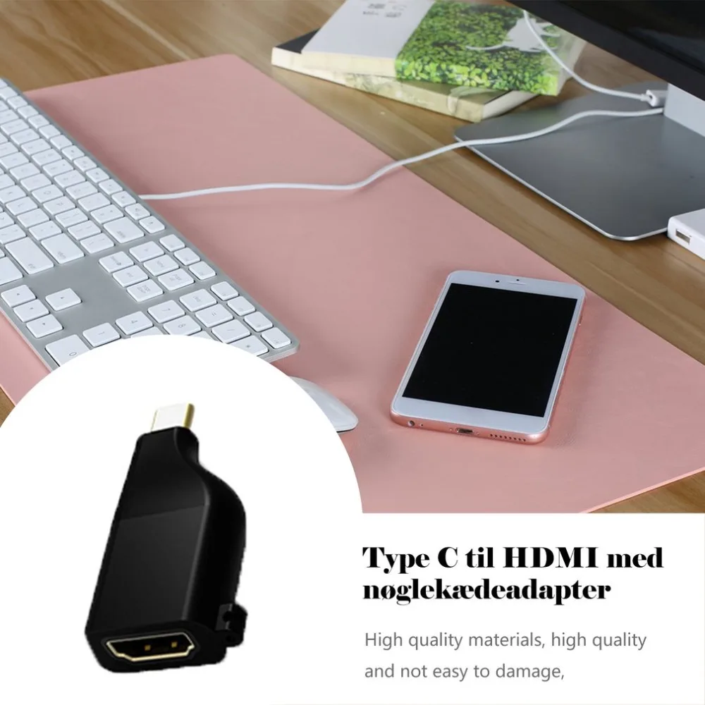 1 шт. Тип C к Hdmi 4 к 60 Гц адаптер Usb C к Dp конвертер мужчин и женщин с брелок стиль черный