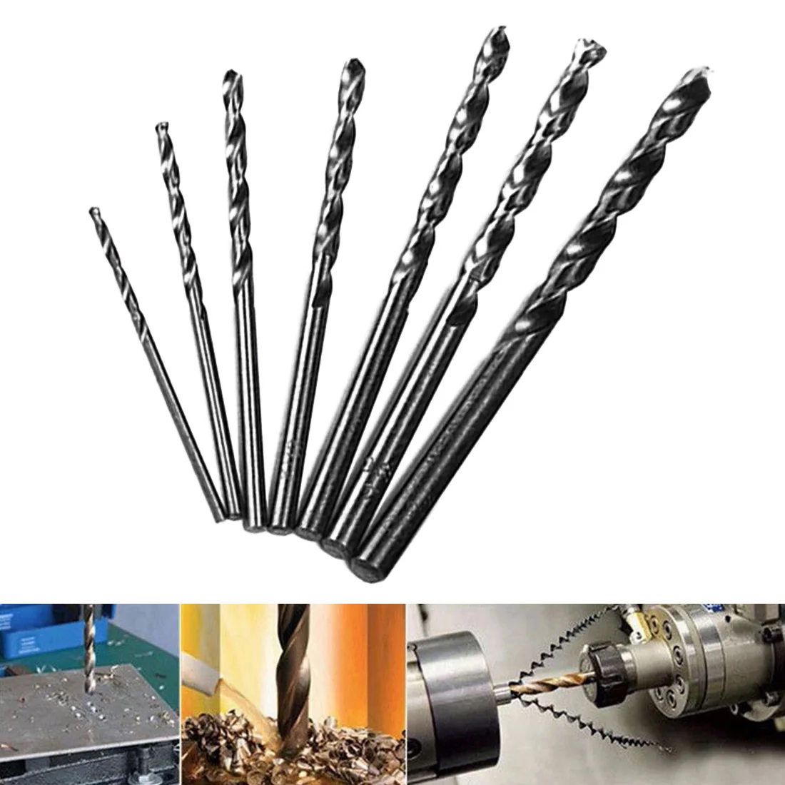 10pcs HSS Mini Drill Twist Drill Bits Set Straight Shank for PCB/Thin Aluminum/Iron Sheet 1mm/1.5mm/2mm/2.5mm/3mm/3.5mm/4mm