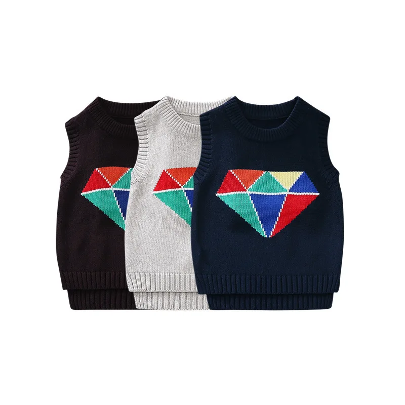 Children Knitted Vests Sweaters Children'S Clothing Autumn And Winter Baby Boys Clothes Waistcoats 24M-7y Kids Tops Wear Y