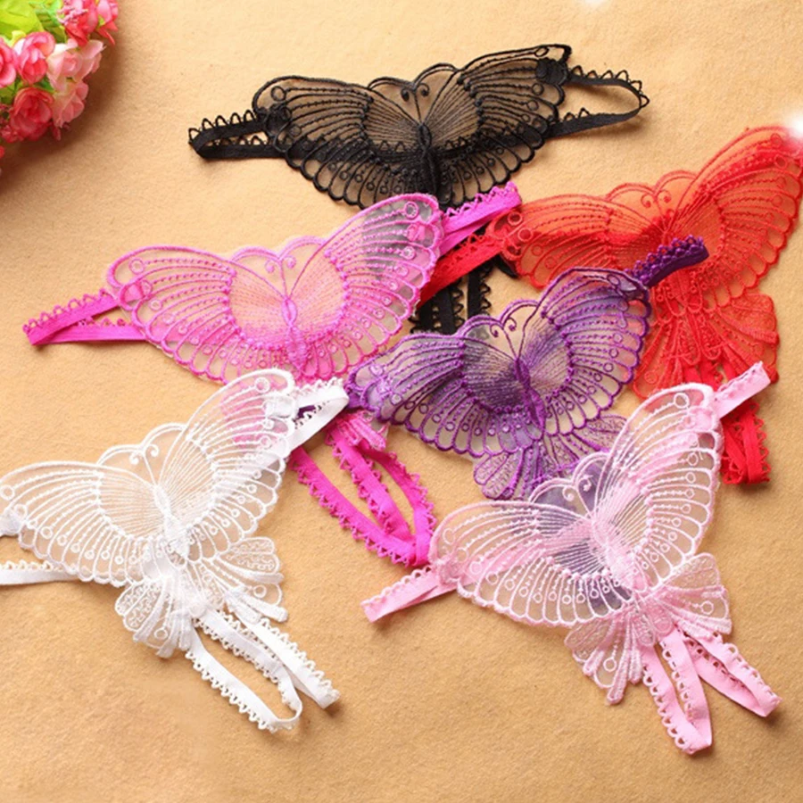 Новинка 2019 женские сексуальные стринги открытые Butterfly микро трусики шорты нижнее
