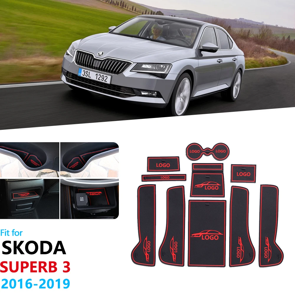 Нескользящий Резиновый Коврик Для Skoda Superb 3 MK3 2016 ~ 2019 B8 3V слот для ворот