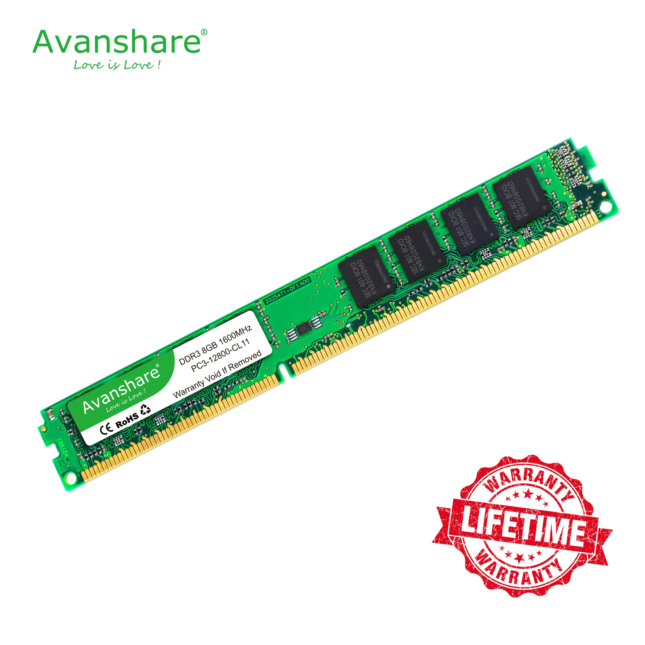 

Avanshare Ram DDR3 4GB 8GB 1333MHZ 1600MHz and 2GB 1333MHZ Desktop Memory 240pin 1.5V DIMM Intel RAM AMD