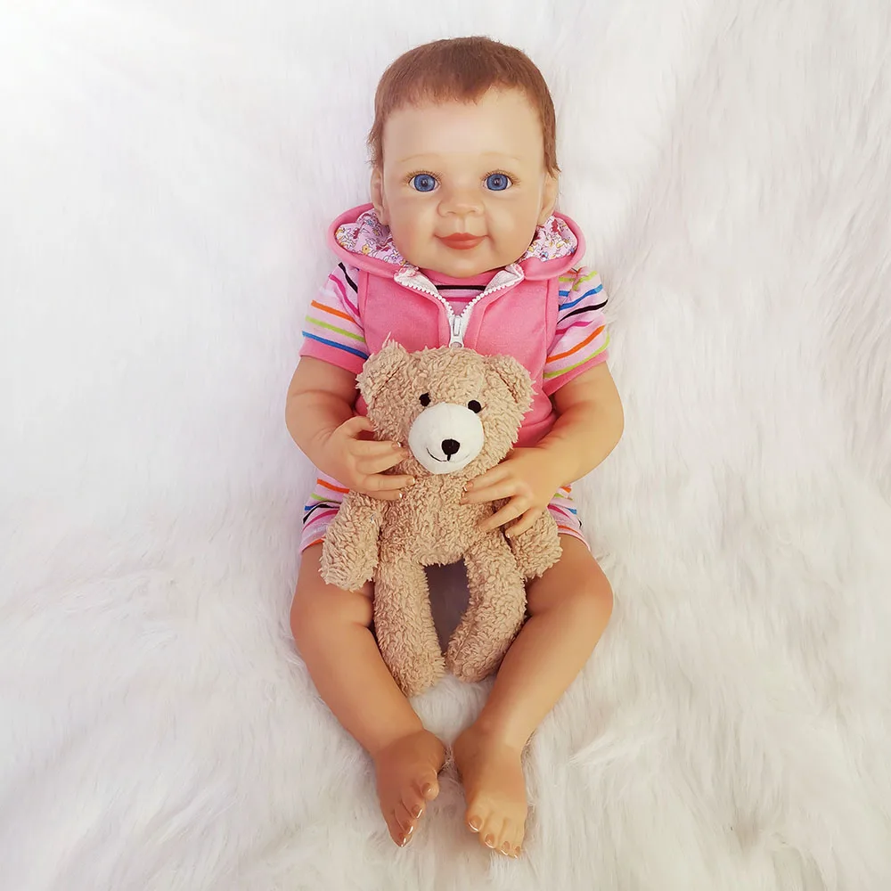 bear(light brown) Кукла Avani «Лиза», детские куклы-Реборн, мягкие силиконовые виниловые детские куклы, реалистичные детские куклы для подарков - Цвет: bear(light brown)