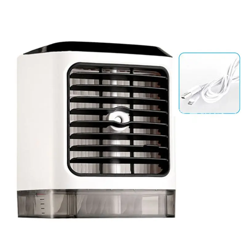 Fans portable Cold Air Humidifier Air Purification Refrigeration Air Conditioner Fan small desk fan Benchtop Desktop Moisture Sp - Color: B