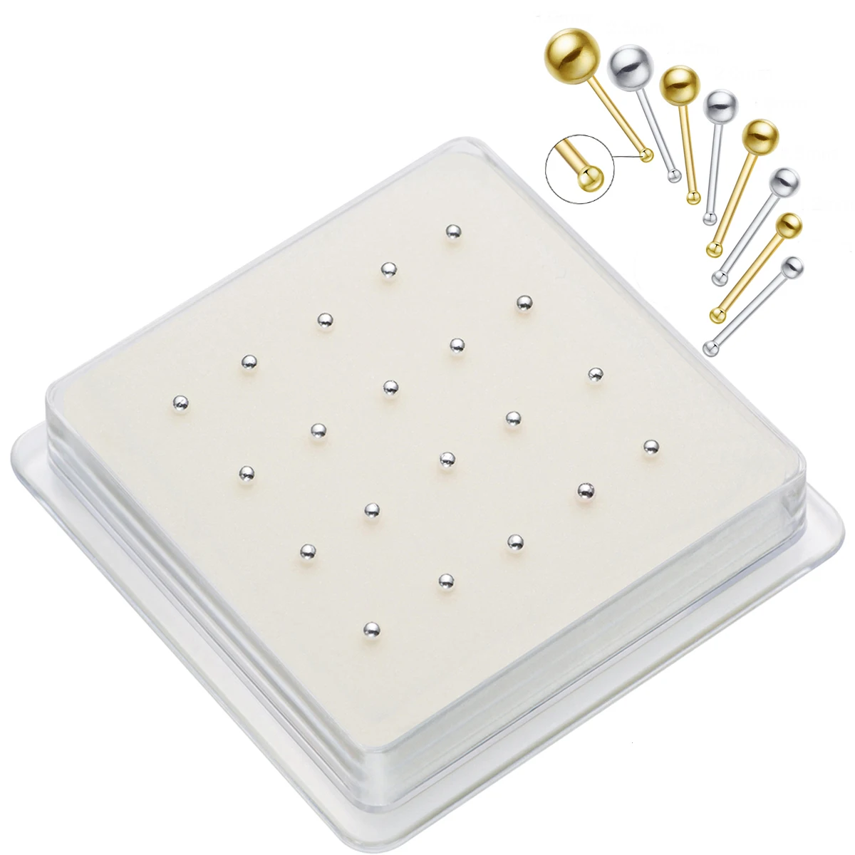 925 Sterling Silver Ball Shape Nose Stud Nose Piercing Body Jewelry nose piercings